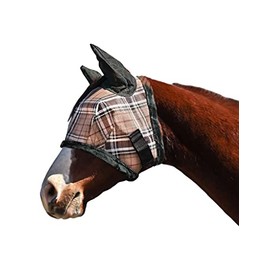 Fly Mask with Soft Ears w/Fleece deluxe-black / Large - Average (900-1200 lbs)