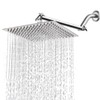 HarJue High Pressure Large Stainless Steel Square Rain ShowerHead With
