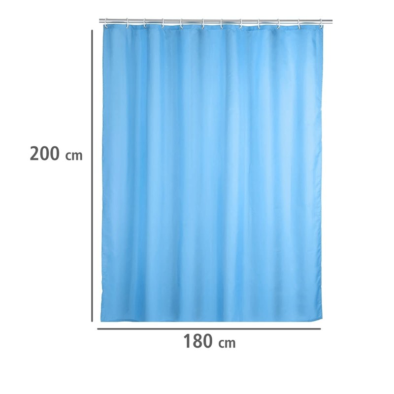 Wenko Anti Mould Shower Curtain - Plain, Antibacterial & Washable