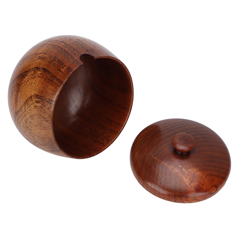 Sour Jujube Wood Condiment Jar Japanese Safe Dustproof Classic Flip
