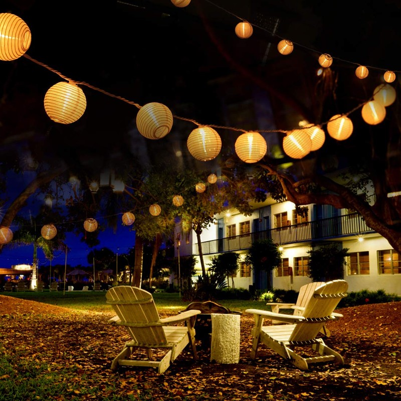 TIGOMOOV Lantern String Lights Plug in, Outdoor White Lights String