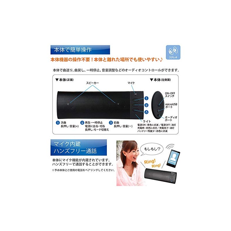 LITHON Audinsound Wireless Stereo Speaker SP-01 KABS-021B Bluetooth USB Charging,