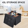 LotFancy Small Storage Ottoman, Black Foot Rest Stool, 17x13x13 inch,
