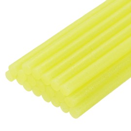 QUARKZMAN Heißklebepistolenstäbchen, 200mm lang x 7mm Durchmesser für Heißklebepistole, Perfekt für DIY-Bastelprojekte und Versiegelung, Glitzer Gelb, 20 Stück