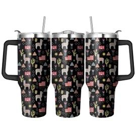 Ksoemar 40 Oz Daddysaurus Tumbler with Handle and Straw, Double Wall Stainless Steel Daddysaurus Cup, Papasaurus Coffee Mug Keeps Drinks Cold & Hot Gifts for Dad for Birthday, Chrismas, Thanksgiving