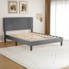 OLIXIS Bed Frame with Headboard Sturdy Slats Support Noise Free