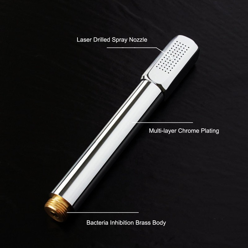 Universal Handheld Shower Head Brass Chromed Showerhead (Square)