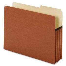 Globe-Weis/Pendaflex Standard File Pockets, 2/5 Cut Tab, 3.5-Inch Expansion, Letter Size, Brown, 25 Pockets Per Box (63088)