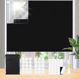 Portable Blackout Blinds for Bedroom| 300x145cm Temporary Black Out Blind Stick On Window,100% Blackout Material No Drill Blinds with Velcro for Car Travel，Window Treatments Fits Any Size Shape