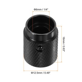 MECCANIXITY 4 Pcs Aluminium Potentiometer Knobs, 1/4"(6mm) IDx1/2(12.5mm) ODx5/8(16mm) Height Universal Volume Tone Control Knobs for Guitar, Bass, Oval Indicator, Bright Black