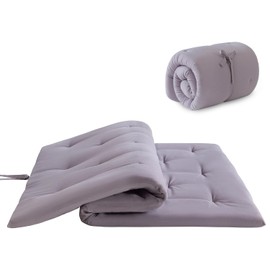 Mollydot Japanese Floor Futon Mattress Twin Size 39"x 80", Foldable Floor Bed Mattress, Portable Tatami Mat Sleeping Pad, Folding Futon Cushion, Roll Up Floor Lounger for Guest Room Dormitory (Grey)