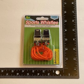 An American Company Two Metal Sports Whistles With Lanyards for Referees and Emergencies