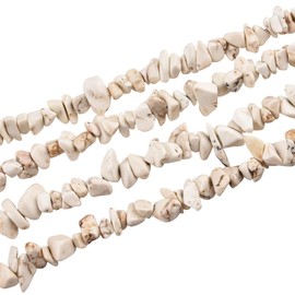 32 Inches 5-8mm Natural White Turquoise Chips Gemstone Free Form Tumbled Semi Precious Irregular Strand Drilled Stone Beads for Jewelry Making