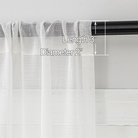 Ftinala Off White Sheer Curtains 90 Inches Long 2 Panels, Thin Textured Linen Look See Through Curtain, Rustic Living Room Drapes, Rod Pocket Window Treatments Decor Ivory