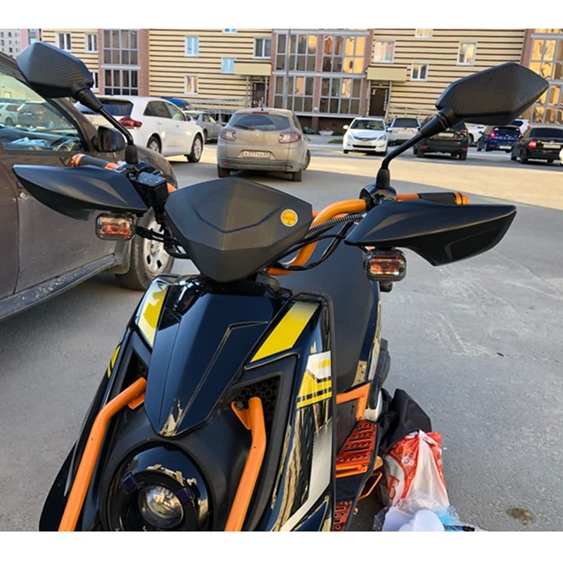 【2022 Upgraded】 Universal Motorcycle Convex Rear View Mirrors, With 10mm