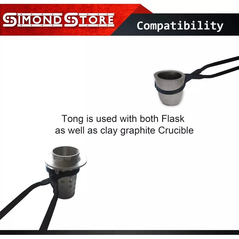 SIMOND STORE 27" Foundry Crucible Flask Tongs 4" Dia Refining