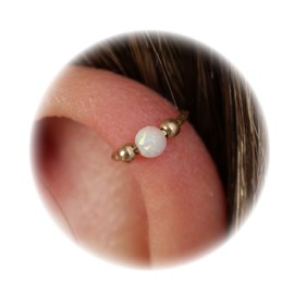 Gold Cartilage Earring - White Opal Tiny Thin 20 Gauge 8mm Helix Hoop Piercing - 14k Gold Filled Cartilage Earrings For Women - Handmade Helix Hoops Jewelry - Gift Ready