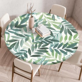 Odot Waterproof Round Tablecloth 140cm,Outdoor Table Cloth with Elastic Edged, Elastic 3D Floral Tablecloth Wipeable, Garden Table Cloth Suitable for sizes 130cm-135cm