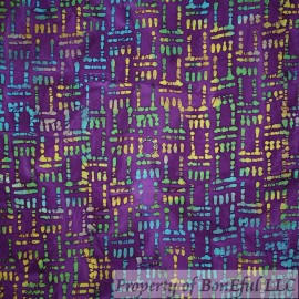 Signature BonEFul FQ Cotton Quilt Purple Blue Yellow Math Pi Dot Blender Texture Batik USA