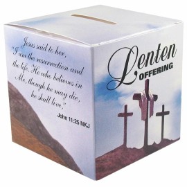 Neibauer Press 3 1/2” Lent Church Offering Box with 3 Crosses, Donation Box - Pkg of 50