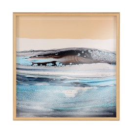 Kate and Laurel Blake Glacier Park Framed Printed Acrylic Wall Art by Xizhou Xie, 24x24 Natural, Modern Abstract Bright Landscape Art for Wall