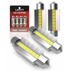 LASFIT Super Bright 578 LED Bulb 42mm Festoon 211-2 212-2 214-2 560 12844 Canbus Error Free 1.65 inch Upgraded for Dome Map Door Interior Door Trunk Glove Box Vanity Mirror Lights Xenon White (4pcs)