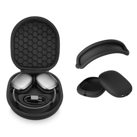 Yinke Smart Case for AirPods Max Headphones Supports Sleep Mode, with AirPods Max Silicone Earpad Cover and Headband Cover Anti-Scratch Accessories, Hard Organizer Portable Carry Travel