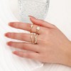 14K Gold Plated Stacking Rings Set for Women Wedding Bands