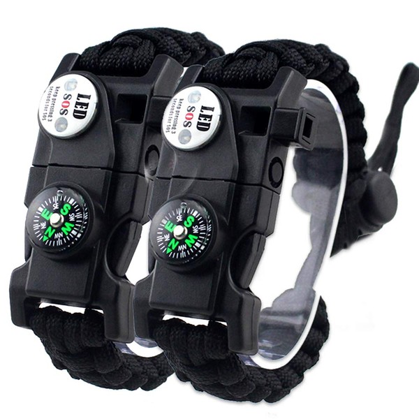 Daarcin Paracord Survival Bracelet,with Waterproof SOS Light, Fire Starter,Compass, Whistle, Adjustable AK87 20 in 1,Outdoor Ultimate Tactical Survival Gear Set,Gift for kids,men