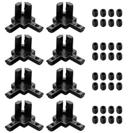 Bohaner 8 x Profile Connectors, 3-Way Corner Connectors, T-Slot Aluminium Extruded Profile for 2020 Nut6 with M4 Grub Screw, Black