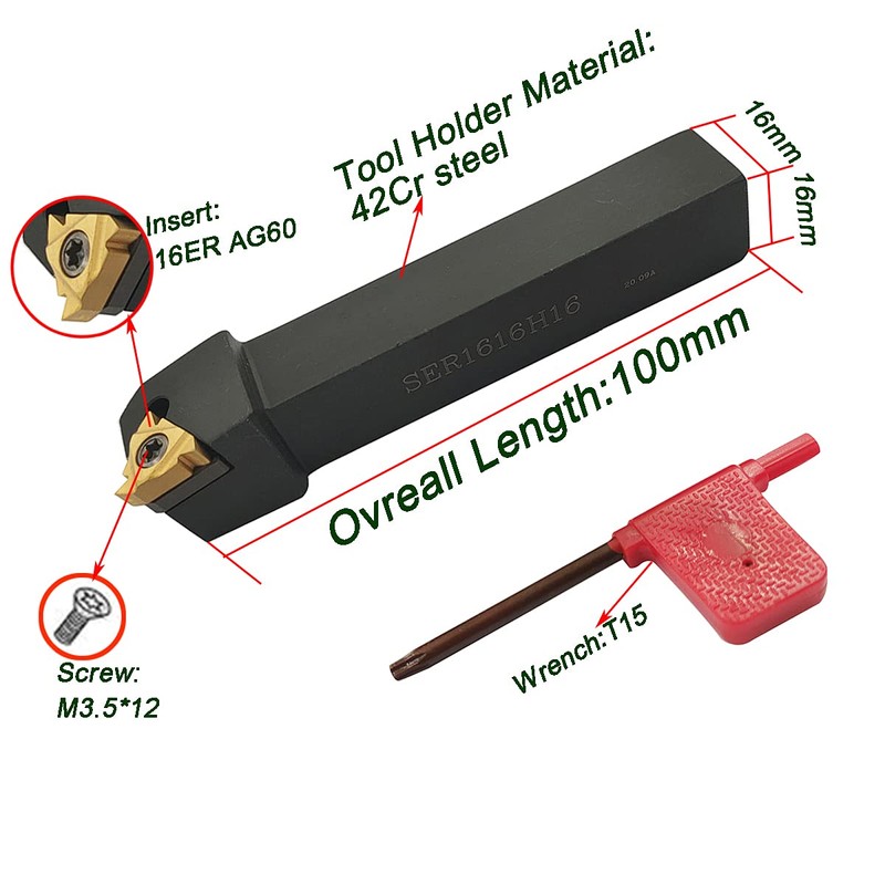 Drill Bar SNR0013M16+SER1616H16 Lathe Female Thread Inserts Lathe Tool Holder