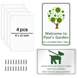 4 pcs sublimation metal sign blanks,8X12 inch sublimation sign blanks Heat Transfer blank metal sign,sublimation yard sign blank