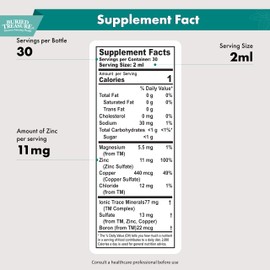 Buried Treasure Zinc Complex Drops - 30 Servings, 2 fl oz, Efficient and Bioavailable Zinc Supplement