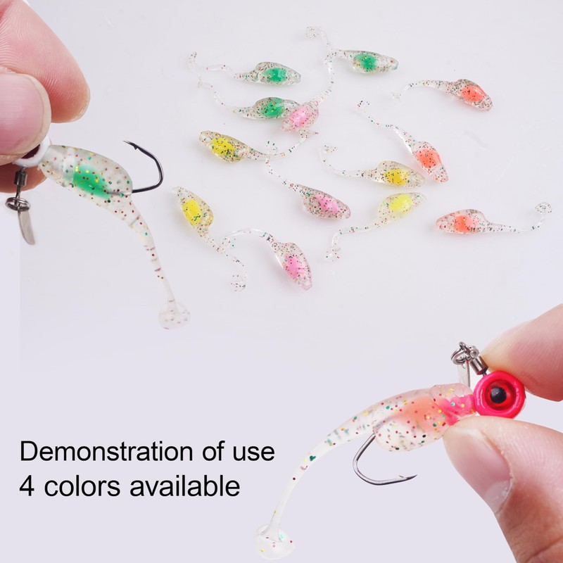 Crappie Lures Soft Plastic Lures Kit - 44pcs Crappie Baits