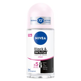 Nivea Invisible for Black & White Clear Roll-On Anti-Perspirant Deodorant 50 ml (Pack of 3)