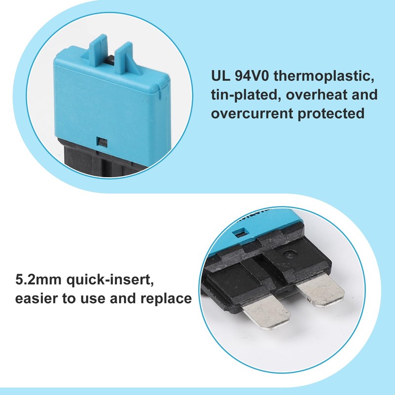 EFUTURETIME Manual Reset Circuit Breaker 32V DC - 5A 10A