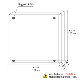 Sezanrpt Clear Booth Photo Frame 5x5, Perspex Square Picture Frame, Acrylic Photo Frame for 5x5, 4x4, 3x3 Picture Display
