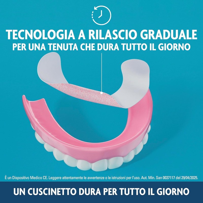 Algasiv Cuscinetti Adesivi Per Dentiera Inferiore, Dura Tutto Il Giorno