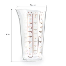 Lacor - 67075 - Basic-Messbecher, Behälter mit Maßen, Flüssigkeitsmesser, Kunststoff, BPA-frei, 8,5 cm, 0,5 l