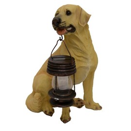 Tricod B5185A Yellow Labrador Dog with Lantern Solar Light