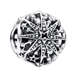 TAORUI 925 Sterling Silver Charms for Bracelets and Necklaces Celestial Snowflake Charm Mother's Day Birthday Christmas Jewelry Gift for Women