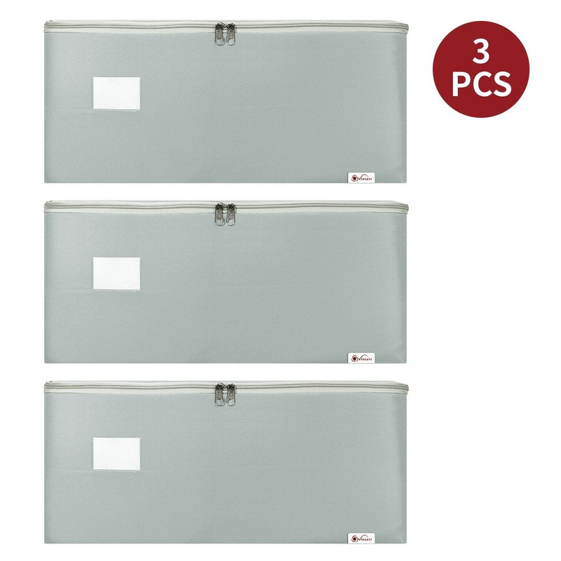 Vinsani 3pk Storage Bags Organiser 50L Huge Capacity Double Zipper