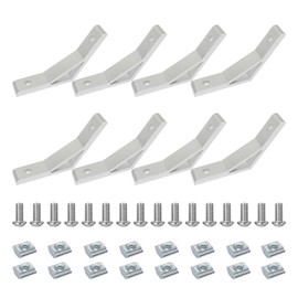 FORRCKY 8Pcs 135 Angle Degree 1010 Aluminum Extrusion Profile Bracket 10 Series Extrusion Connectors with 16Pcs 10 Extruded Aluminum M6 T Slide Nuts Bolts 135° Brackets