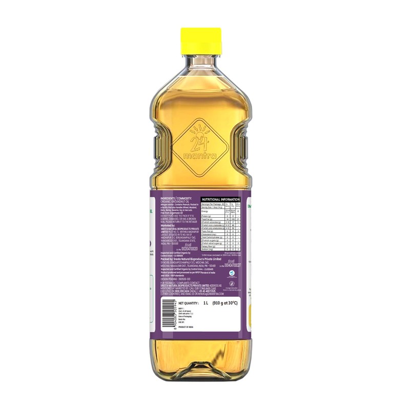 24 Mantra Unrefined Groundnut Oil/Moongphali Ka Tel- 100% Organic |