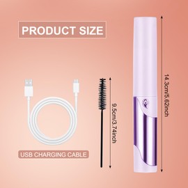 Heated Eyelash Curler Electric - 20s Quick Heating with 4 Heat Settings - Eyelash Curler with Anti-Burn Protection - Professional Eyelash Curler with LED Display for Real / False Eyelashes (Purple)