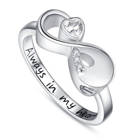 KINGWHYTE Ashes Ring for Women 925 Sterling Silver Infinity Urn Rings for Ashes Women Keepsake Memorial Cremation Jewelry for Pet