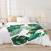 Palm Leaf Fuzzy Blanket Tropical Leaves Sherpa Blanket for Sofa