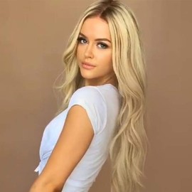 Fashion Blonde Wigs, Long Blonde Curly Wavy Synthetic Hair Party Cosplay Wig for Women Heat Resistant