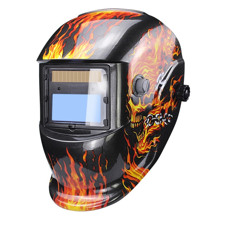Solar Charging Automatic Dimming Welding Facemask Head-mounted Large View LCD
