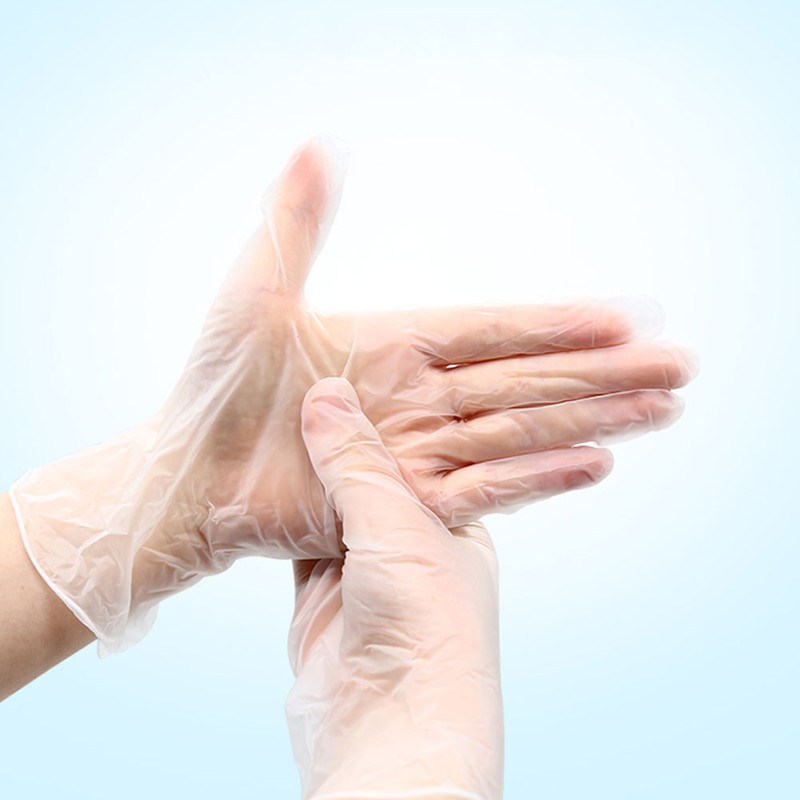 50Pairs Box Disposable PVC Examination Gloves Clear Powder Free Safety